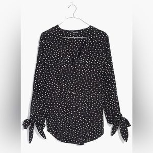Madewell Silk Star Scatter Tie-Sleeve Top